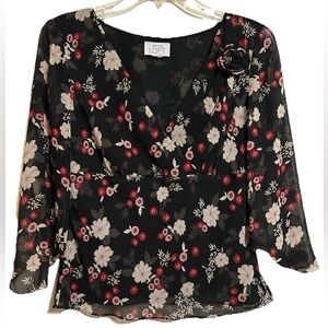 Vintage Y2K Ann Taylor Sheer Babydoll Top